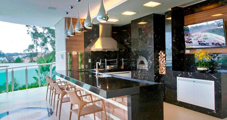 Área gourmet com churrasqueira Área gourmet com churrasqueira