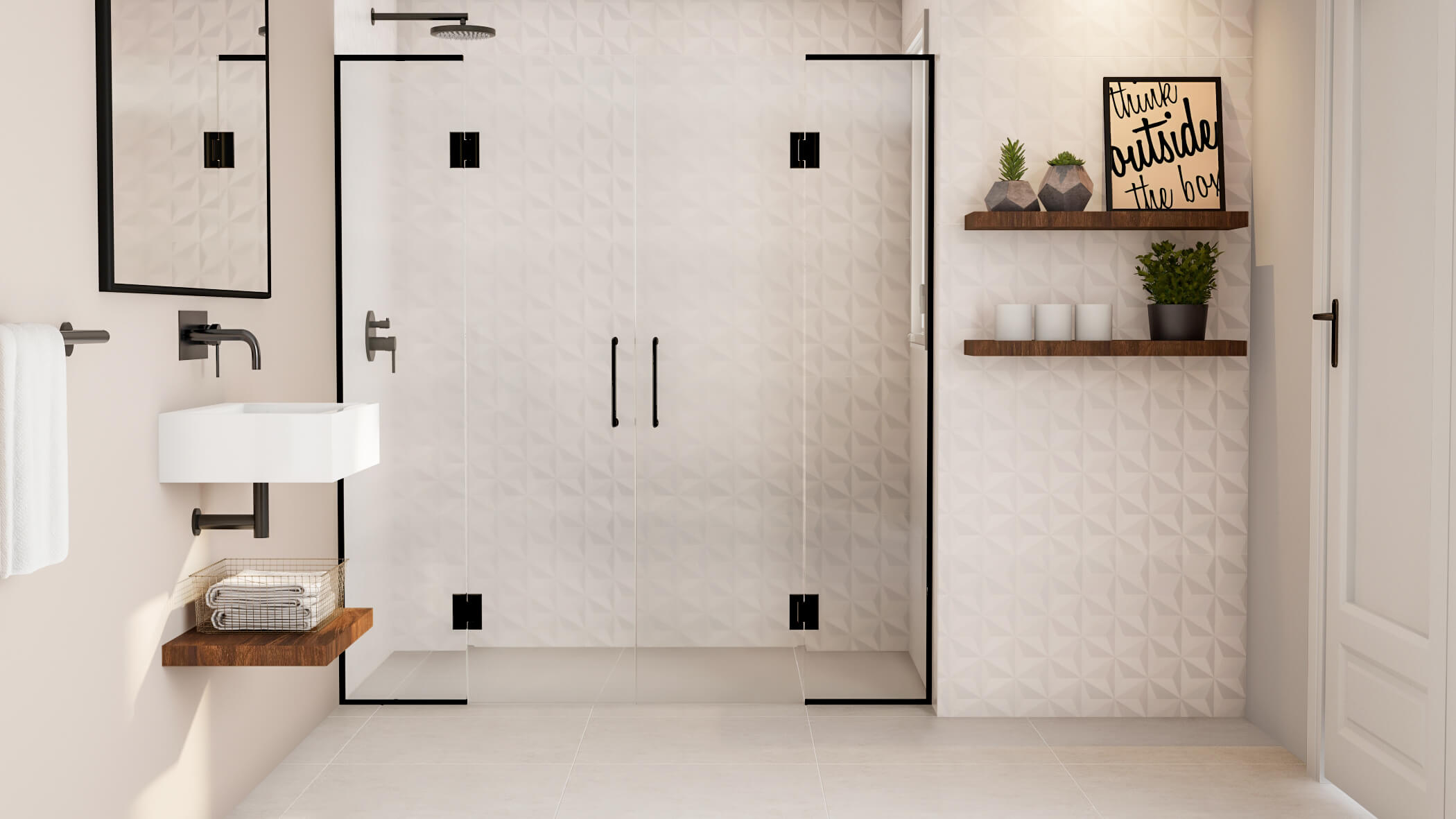 banheiro com decoração sensorial